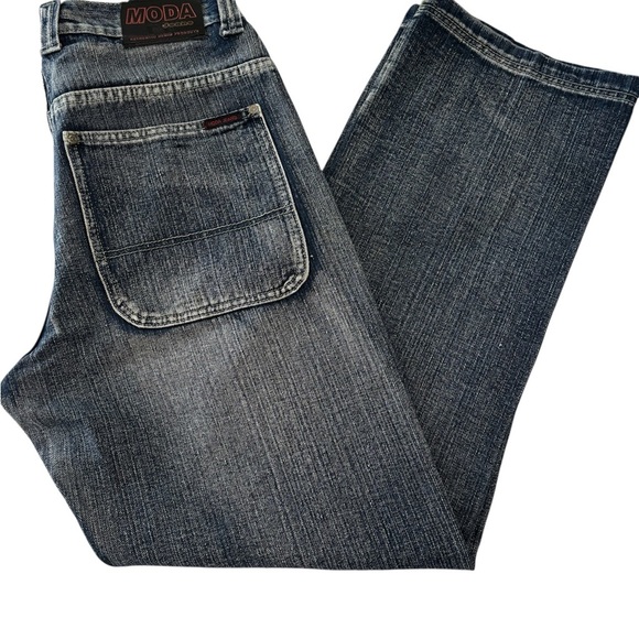 Men’s Moda Jeans USA Dark Wash Baggy Saggy Denim Streetwear 34 X 34 - Picture 1 of 10
